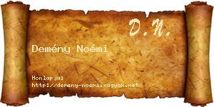Demény Noémi névjegykártya