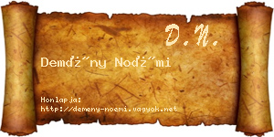 Demény Noémi névjegykártya